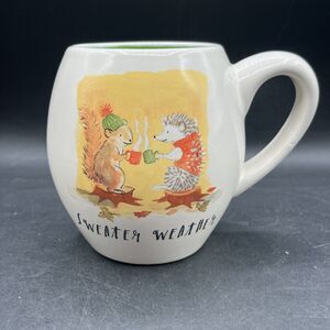 Rae Dunn "Sweater Weather" Hedgehog Coffee Mug Ceramic Cup Holidays Winter